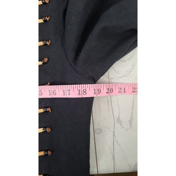 Lynn Mckenna Small Military Style Crop Jacket Blue Mandarin Collar Button Down - Picture 3 of 10